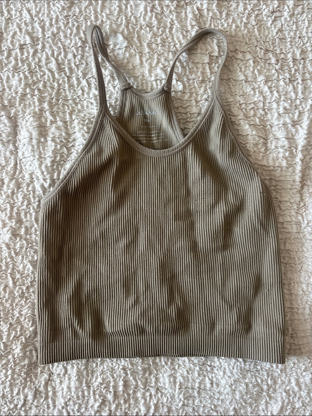 Ribbed Racerback Tank Top - Taupe